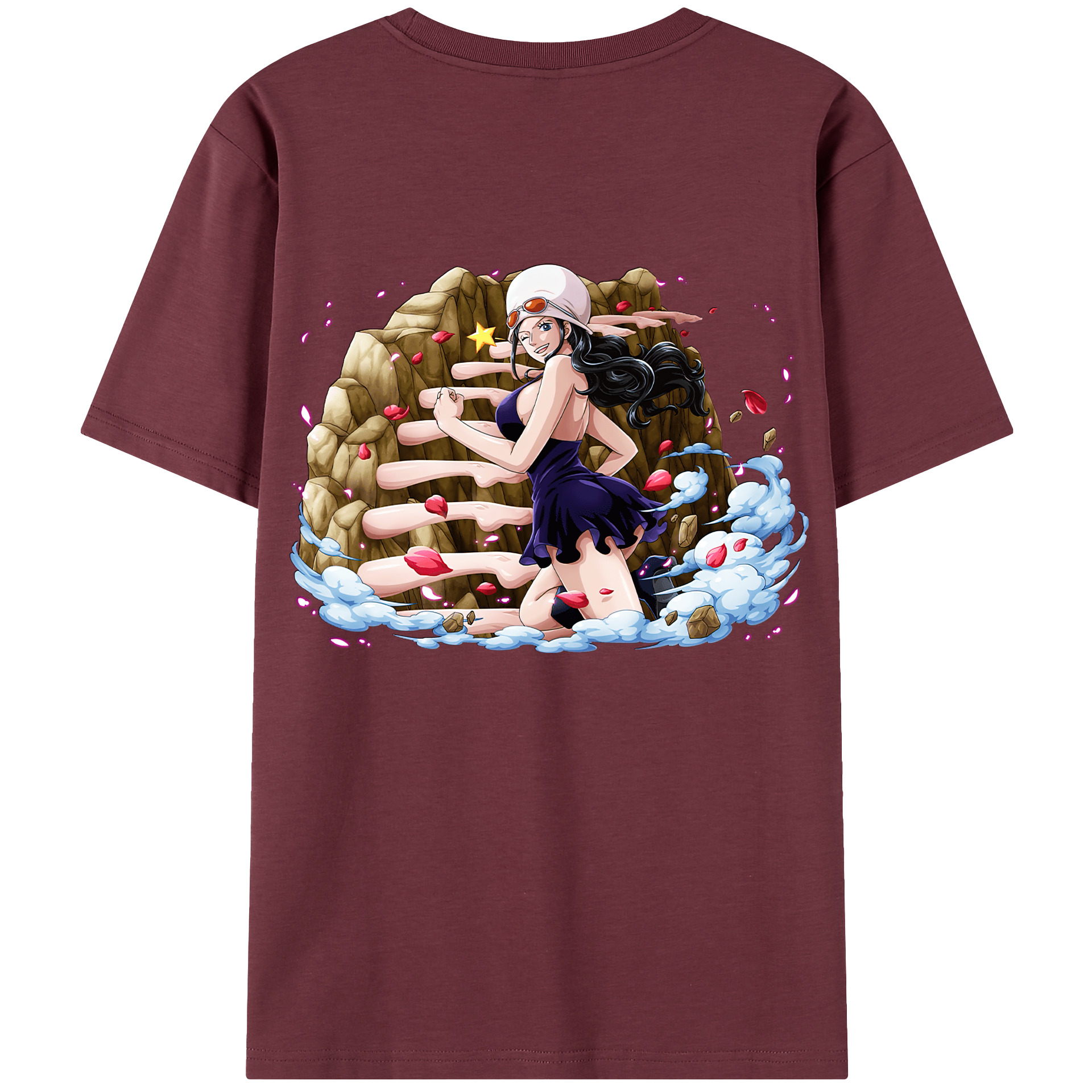 ワンピース ニコ・ロビン ONE PIECE Nico Robin 綿100％半袖Tシャツ（背面プリント）